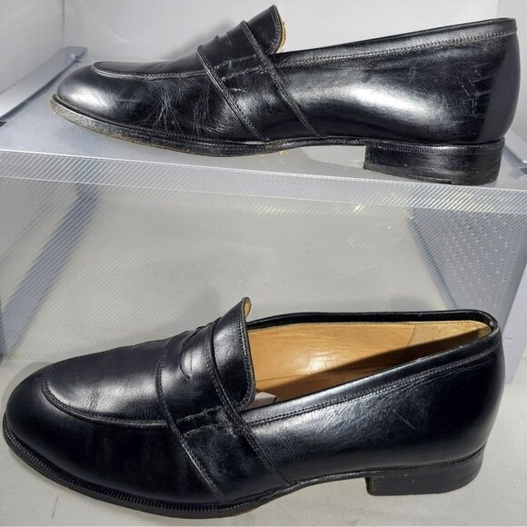 Bally Men's Black leather dress shoes Size 5E Made In Italy